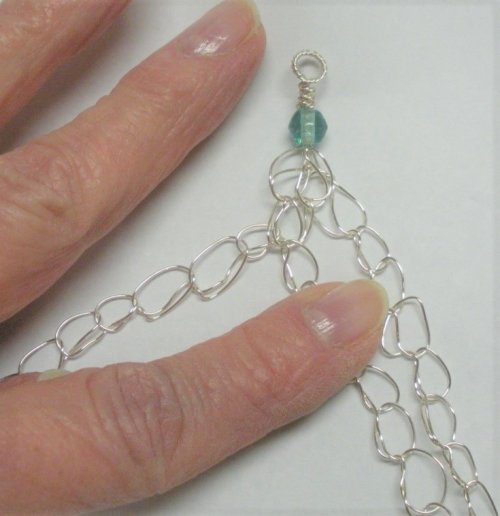 Judy Larson's Wire Crocheted Necklace - , Contemporary Wire Jewelry, Crocheting, Try to make sure that the beads are on top of the wire when you braid the strands together.